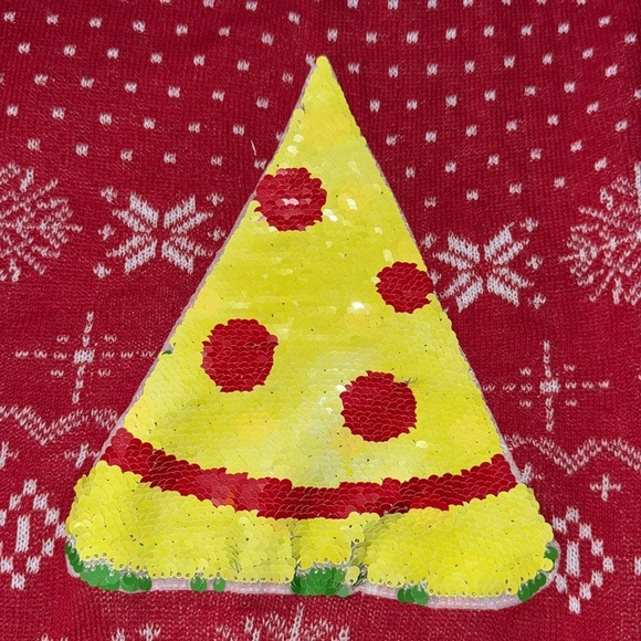 UGLY CHRISTMAS SWEATER “LET THERE BE PIZZA ON EARTH “ Size Small - Picture 5 of 6